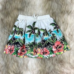 Size 4 OshKosh Tropical Flower Palm Tree Skirt